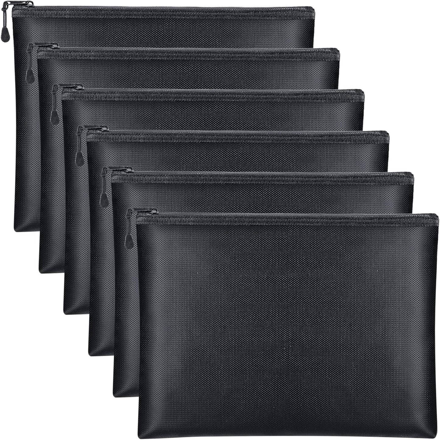 Epakh 6 Pack Fireproof Document Bags 13.4 x 9.4 Inch Waterproof and Fireproof Money Bag Document Holder with Zipper Fireproof Safe Storage Bag for A4 Documents, Money, Passport and Tablet