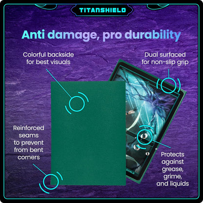 TitanShield (150 Sleeves/Green Standard Size Board Game Trading Card Sleeves Deck Protector Compatible with Pokemon and Magic The Gathering MTG