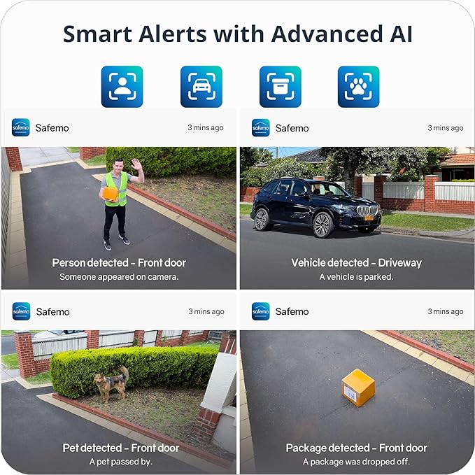 4K Security Cameras Wireless Outdoor/Indoor, Battery Cameras for Home Security, No Monthly Fees, 32G Local Storage, Advanced AI, 5W Solar Panels, Color Night Vision, 2-Way Audio, 2.4Ghz WiFi