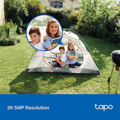Tapo 3K 5MP Pan/Tilt Indoor/Outdoor Security Camera, Free Person/Vehicle/Baby Cry Detect & 360° Motion Track, Color Night, SD/Cloud, Wrks w/Alexa & Google Home, 2.4 GHz WiFi, HybridCam 360