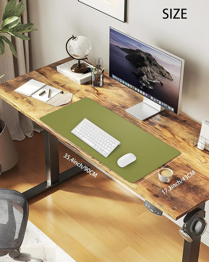 Desk Pad Mat - Leather Desk Pad Protector for Office and Home - Desk Organization and Accessories - Ideal for Large Mouse Pad and Desk Mats on Top of Desks(Green,35.4" x 17")