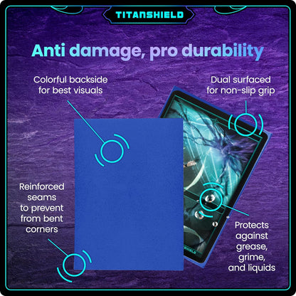 TitanShield TitanShield (150 Sleeves, Blue) Compatible with Standard Sized Board Games, MTG Magic The Gathering, Pokemon, Lorcana, and Trading Card Sleeves Deck Protector 2.5" x 3.5" 66x91mm