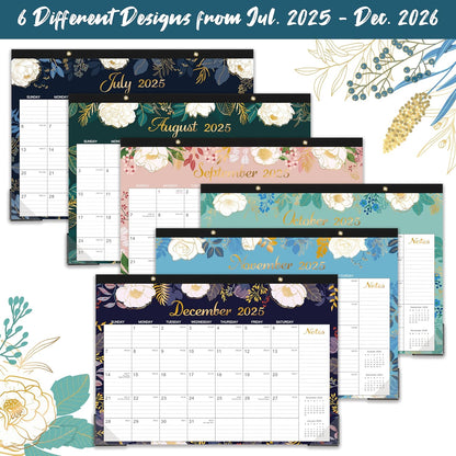 Desk Calendar 2025-2026 - Jul. 2025 - Dec. 2026, 18 Months Large Monthly Desk Calendar, 17" x 12", Desk Pad, Large Ruled Blocks, To-do List & Notes, Best Desk/Wall Calendar for Planning or Organizing