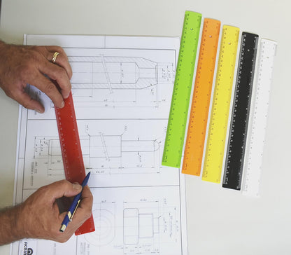 Acrimet Plastic Ruler 12 Inches/ 30 Centimeters, Measuring Device Tool for Student, School, Office, Heavy Duty (Citric Assorted Color) (6 Pack)