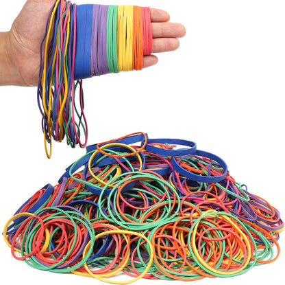 Rubber Bands Assorted Sizes 0.5lbs Multicolor Elastic Bands for Office supplies size:#16,#18,#19,#32,#33,#64,#117A