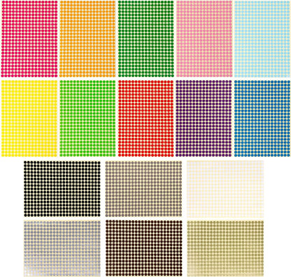 JANYUN 26656 Pieces Colored Dot Stickers, 1/4" Small Color Labels Coding Circle Round Coding Dot Labels Stickers 20 Colors for Office, Classroom