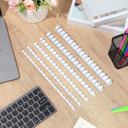 Yunsailing 150 Pack Plastic Binding Combs Plastic Binder Comb Ring 19 Ring Binding Spines Letter Size Spiral coils for Notebook Calendar(1/4 5/16 3/8 1/2 5/8 3/4 in,White)