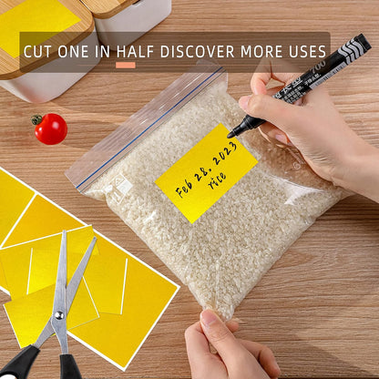 PARLAIM 3" x 5" Inch Rectangle Color Code Stickers,500 per Dispenser Box Roll Label,Adhesive Roll Square Label Stickers for Inventory(Glod)