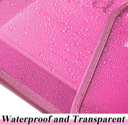 10 Pieces Plastic File Folders Envelope Expanding File Wallet Organizer Documents Folder with Snap Closure and Pocket, A4 Size Waterproof Transparent Pouch(Pink,Horizontal)