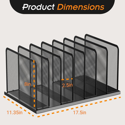 Kuntine.B Desk File Organizer 7 Upright Mesh Desktop Organizer File Sorter Office Organization File Holder for Home, Office & Classroom, 2 Pack