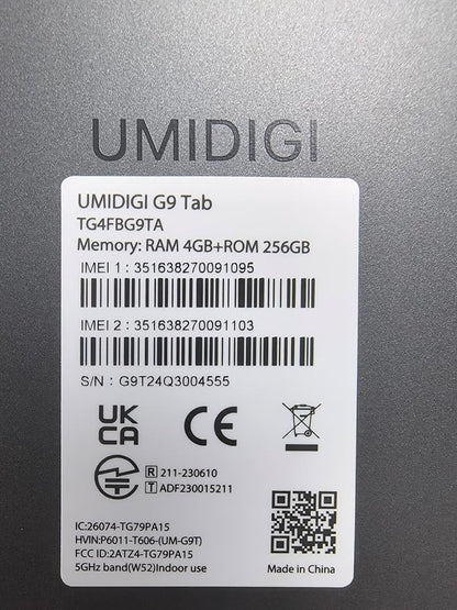 UMIDIGI Android Tablets 11-inch G9 Tab Unlocked Cellular Tablet with SIM Card Slot 4+4GB RAM 256GB ROM 1TB 7200mAh 18W Fast Charging with Case, GPS, FM, WiFi, 4G Gray