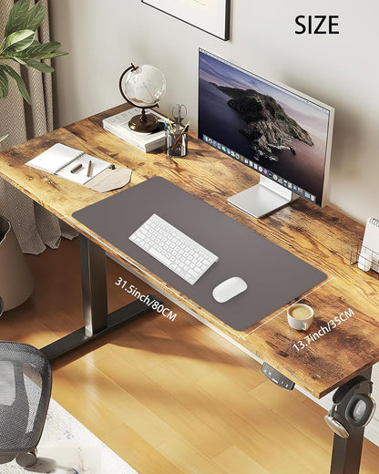 Desk Pad Mat - Leather Desk Pad Protector for Office and Home - Desk Organization and Accessories - Ideal for Large Mouse Pad and Desk Mats on Top of Desks(Dark Grey,31.5" x 15.7")