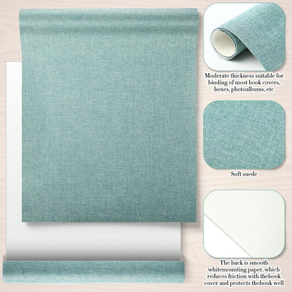 4 Pcs Book Cloth Bookcover Fabric Surface with Paper Backed Binding Cloth Fabric Book Cover for Scrapbooking Album DIY Craft Supplies Home, 4 Colors(Cool Color,14 x 10 Inches)