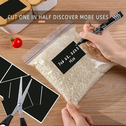 PARLAIM 5" x 3" Rectangle Color Coding Labels,500 per Inventory Labels Color Code Stickers Dispenser Box,Roll Black Sticker Labels for Inventory,Family School Storage Bins Label (Black)