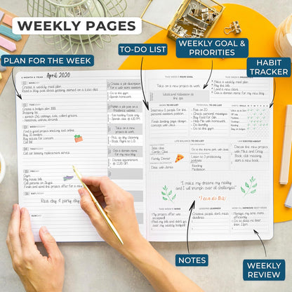 Clever Fox Planner PRO Light – Weekly & Monthly Life Planner to Increase Productivity, Time Management and Hit Your Goals, 8.5x11″ (Mystic Blue)