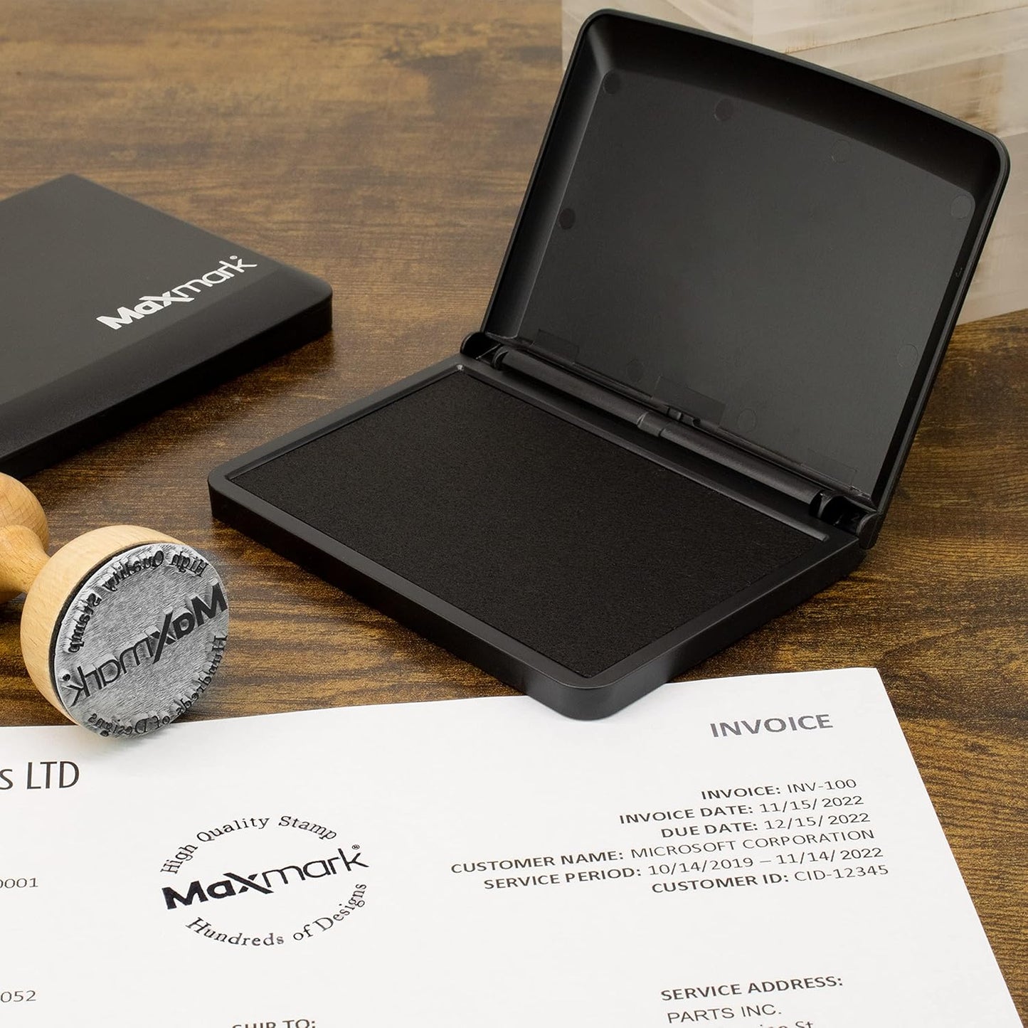 MaxMark Large Orange Stamp Pad - 2-3/4" by 4-1/4" - Premium Quality Felt Pad