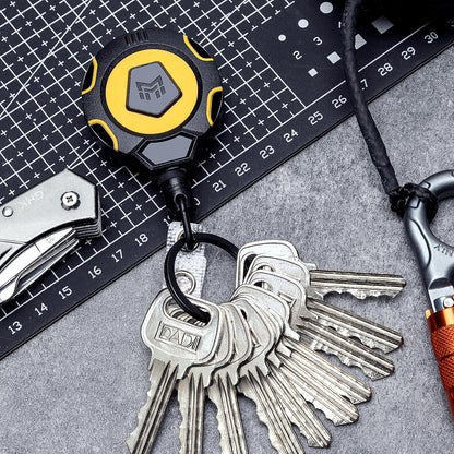 MNGARISTA Upgraded Heavy Duty Retractable Keychain with Belt Clip, 10 OZ Retraction, 31.5" Stainless Steel Cord, ID Badge Reel with Badge Strap and Key Ring, 2 Pack