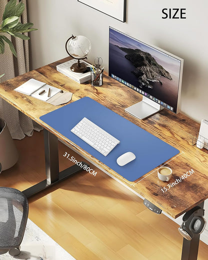 Desk Pad Mat - Leather Desk Pad Protector for Office and Home - Desk Organization and Accessories - Ideal for Large Mouse Pad and Desk Mats on Top of Desks(Grey Blue,31.5" x 15.7")