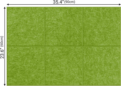 AKTOP Cork Board Bulletin Board 24"x36", 6 Pack Removable Felt Cork Board Tiles for Wall, Large Corkboard Notice Pin Board for Office, School & Home,24 Safe Adhesive Tabs, 20 Push Pins, Grass Green