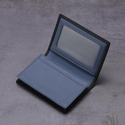 Leather Business Card Case Holder for Men & Women, Italian Calfskin