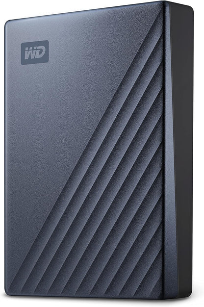 WD 5TB My Passport Ultra, Blue, Portable External Hard Drive, backup software with defense against ransomware, and password protection, USB-C and USB 3.1 - WDBFTM0050BBL-WESN