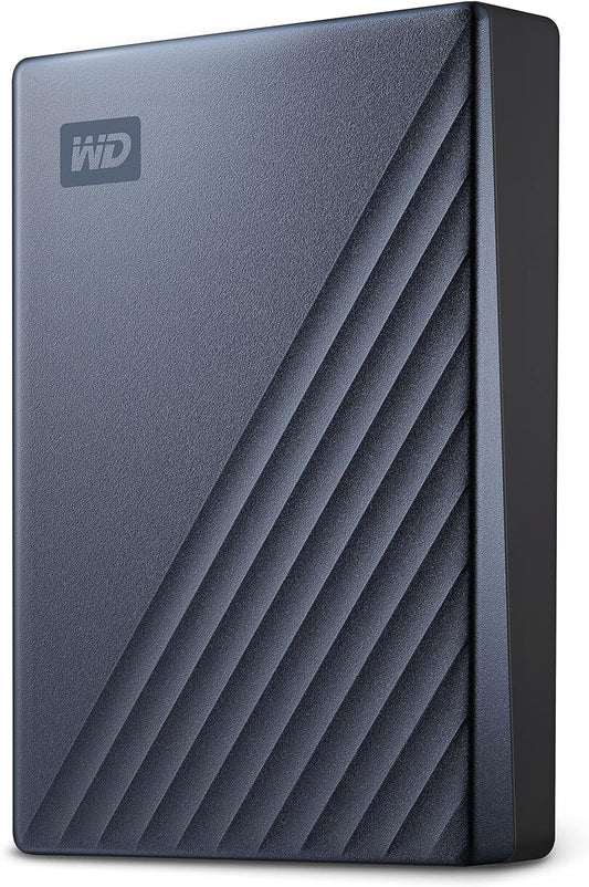 WD 5TB My Passport Ultra, Blue, Portable External Hard Drive, backup software with defense against ransomware, and password protection, USB-C and USB 3.1 - WDBFTM0050BBL-WESN