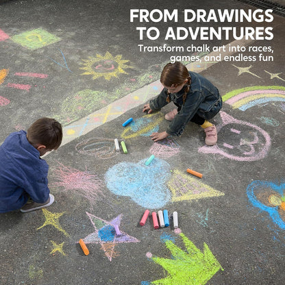 16 PCS Sidewalk Chalks Set Non-Toxic Washable Jumbo Chalk Bulk for Toddlers 1-3, Painting on Chalkboard, Driveway and Playground, Outdoor Activities, Gift for Kids, School Supplies