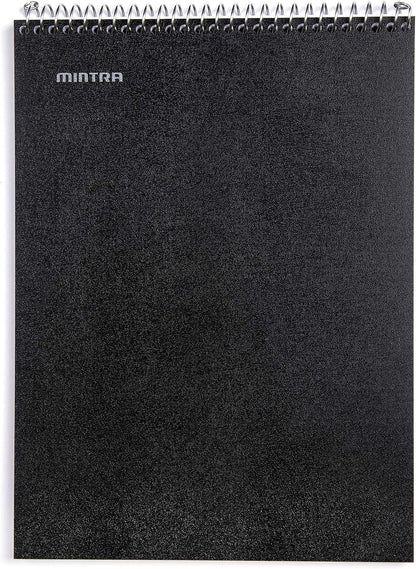 Mintra Office TOP BOUND Durable Spiral Notebooks (Black, Blue, Red, College Ruled 3pk)