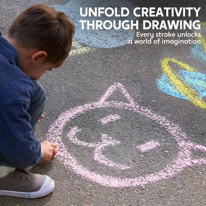 JOYIN 20 PCS Washable Sidewalk Chalks Set in 20 Colors, Non-Toxic Jumbo Colored Chalk for Kids, Painting for Outdoor Games, School Supplies, Painting on Chalkboard