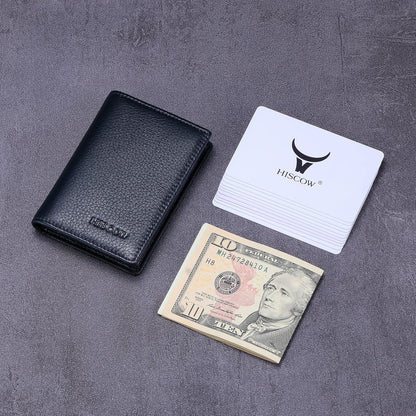 Leather Business Card Case Holder for Men & Women, Italian Calfskin