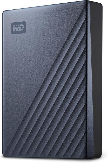 WD 4TB My Passport Ultra, Blue, Portable External Hard Drive, backup software with defense against ransomware, and password protection, USB-C and USB 3.1 - WDBFTM0040BBL-WESN