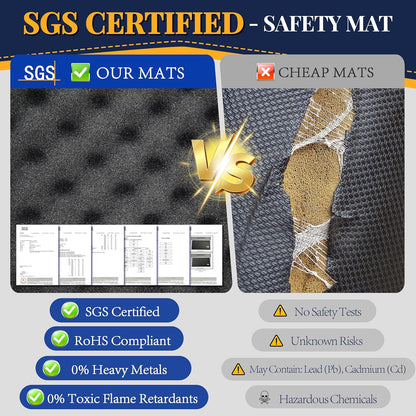 Anti Fatigue Mat for Industrial - 39"x20" Standing Floor Mat with Safety Yellow Border, Ergonomic Work Mat for Warehouse, Garage, Public - Relieves Back & Leg Pain