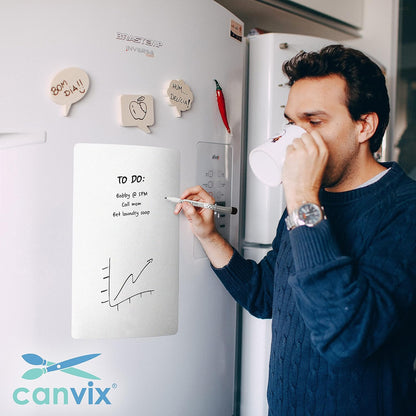 Magnetic Dry Erase Whiteboard for Refrigerator – Magnetized, Removable, Residue-Free Art and Memo Board for Family, Kids, Home, and Office – Magnetic Markers & Eraser Included (20 x 13 Inches)