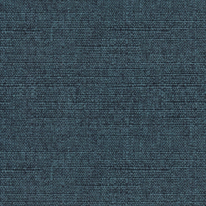 HomePop by Kinfine Fabric Upholstered Round Storage Ottoman - Velvet Button Tufted Ottoman with Removable Lid, Indigo Blue Woven