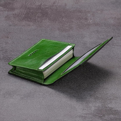 Leather Business Card Case Holder for Men & Women, Italian Calfskin